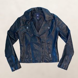 GAP Vegan Leather Black Jacket